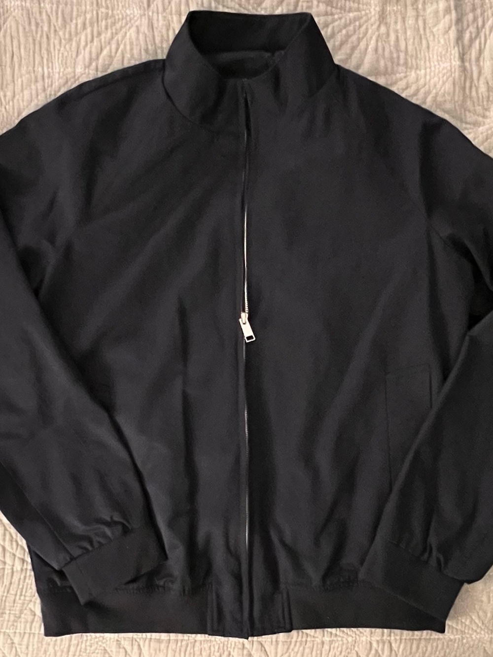 Men's Black Zip-Front Bomber Jacket